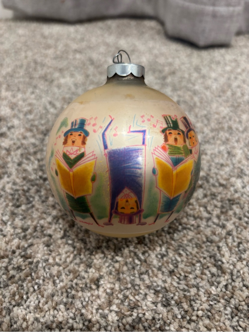 Vintage Corning Glass Works Christmas Ornament Art by W. Rutherford USA Made